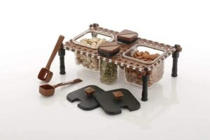 DF201210020 Khatli Square 4 in 1 Style Spice and Pickle Set (Multicolour)