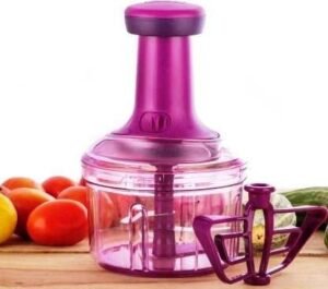 APEX Vegetable Push Chopper || Ideal for Vegetables and Fruits || Hand Press Food Chopper || Stainless Steel Blade (PACK OF 1 ) (MULTI COLOUR)