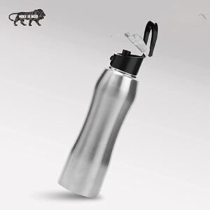 APPEX Stainless Steel Sports Water Bottle for Office Home Gym Leak Proof & BPA Free 1000 ml Bottle (1L, Round) (pack of 1)