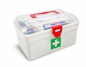 ACTIONWARE First Aid kit Box, Lockable Medicine Multifunction Storage Box with Detachable Tray and & Handle for Home, Camping, Travel and Car, Large, Pack of 1