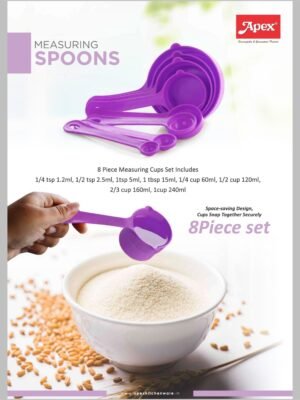 "Discover precision in cooking with APPEX Measuring Spoons: a set of 8 durable, easy-to-read spoons for accurate measurements every time. Perfect for baking, cooking, and portion control."