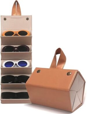 Sunglasses Organizer Box Hanging Foldable Eyeglasses Case Storage Box Multiple Pairs Eyeglasses Storage Box Hanging Eyewear Holder