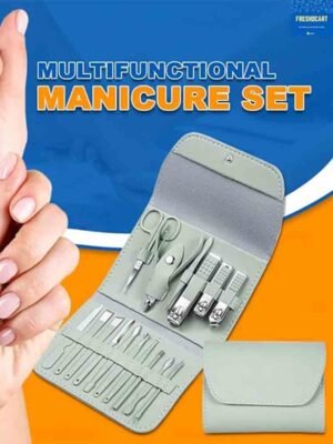 Manicure Set, Stainless Steel Sturdy Complete Tools Nail Clippers Pedicure Kit Lightweight Portable for Home