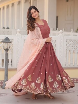 READY TO WEAR FANCY V NECK EVENING GOWN Anarkali