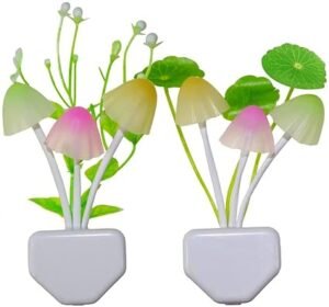 Plastic Magic LED Sensor Lamp for Diwali, Christmas, Home Decoration Bedroom Corridor Night Flower Lamp (Pack of 2, Multicolour)