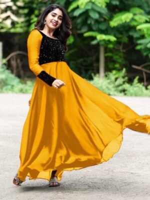 Classic Designer Women Gowns YELLOW