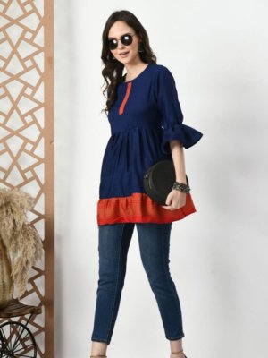 Blue Long Tops & Tunics