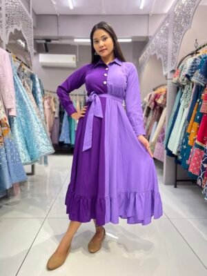 Two Colour Gown (Full Stitch) Purple