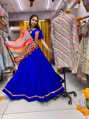 Gorgeous Couple Navratri Rayon Lehenga Choli Blue