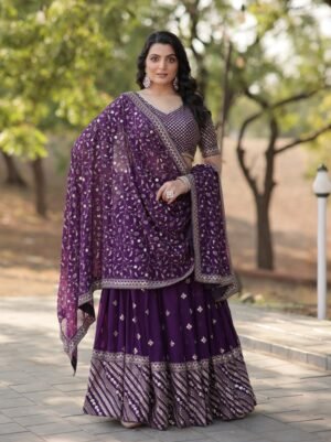 Russian Violet Paithani Lehenga Cohli